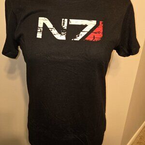 Mass Effect 3 Distressed N7 Logo T-shirt - Women's L